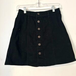 Mossimo Supply Co. Black A-Line Skirt with Buttons